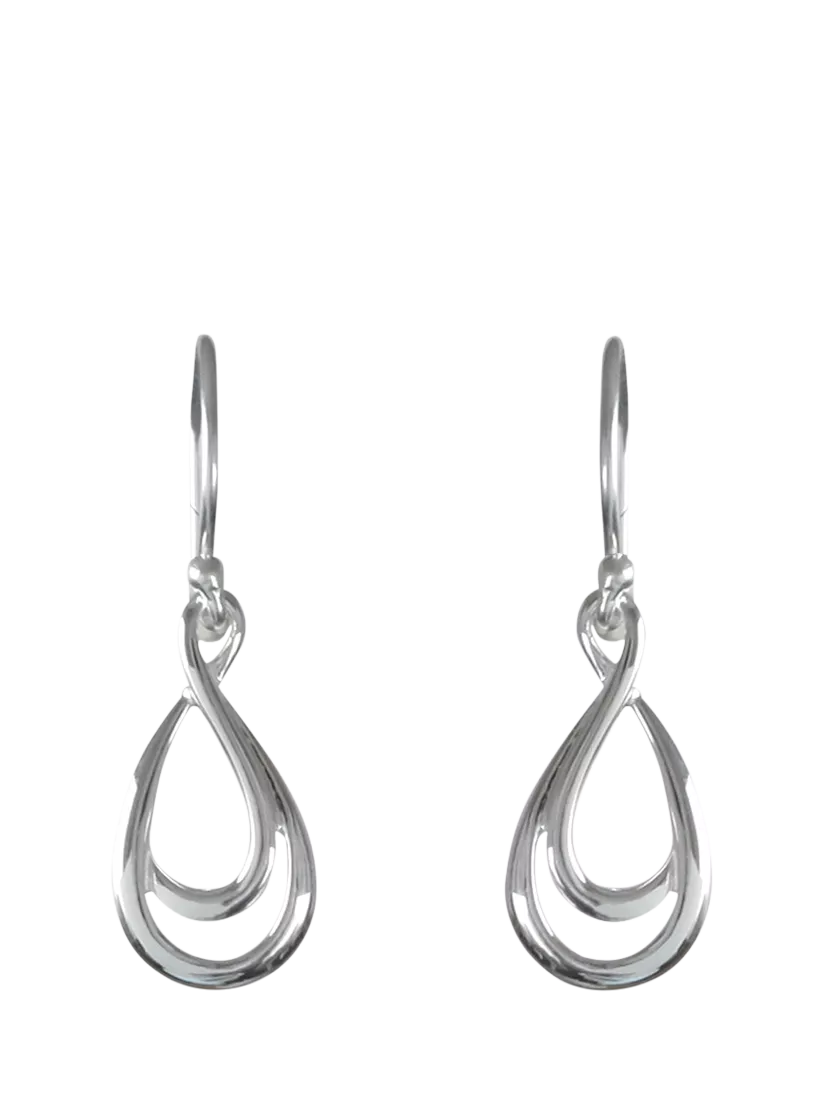 Nina B sterling silver double loop drop earrings (British brand)