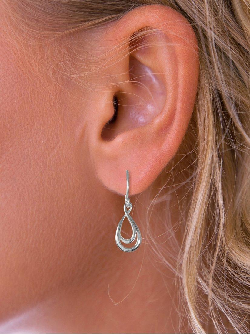 Nina B sterling silver double loop drop earrings (British brand)