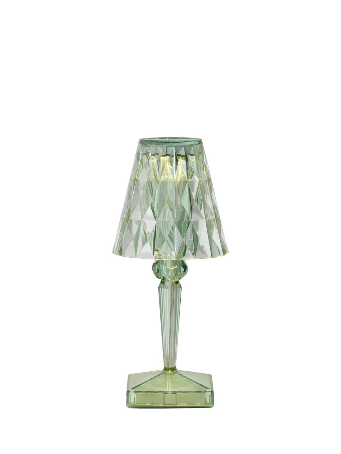 Kartell rechargeable table lamp mint green portable design, UK version
