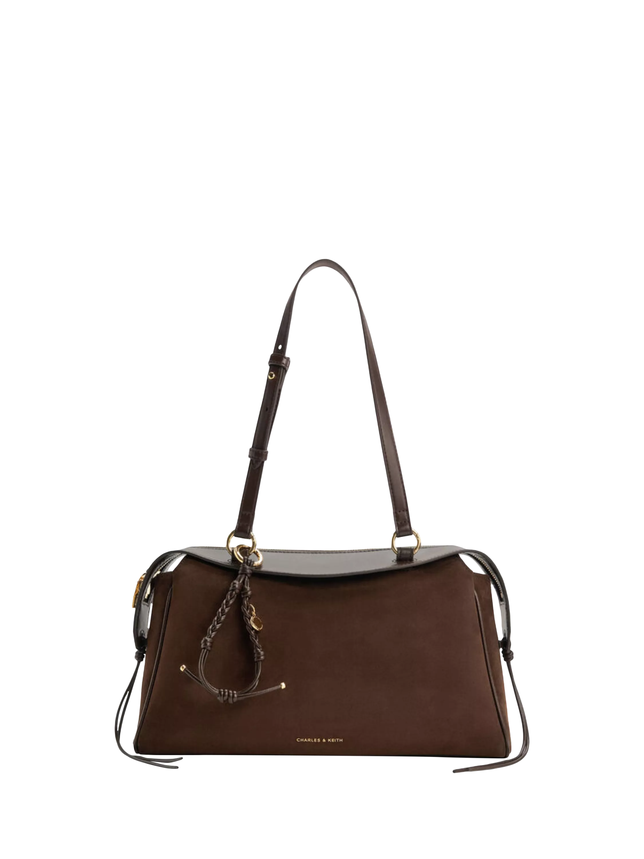 CHARLES & KEITH Hayden Medium tote bag espresso brown, UK version