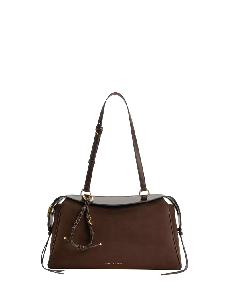 CHARLES & KEITH Hayden Medium tote bag espresso brown, UK version