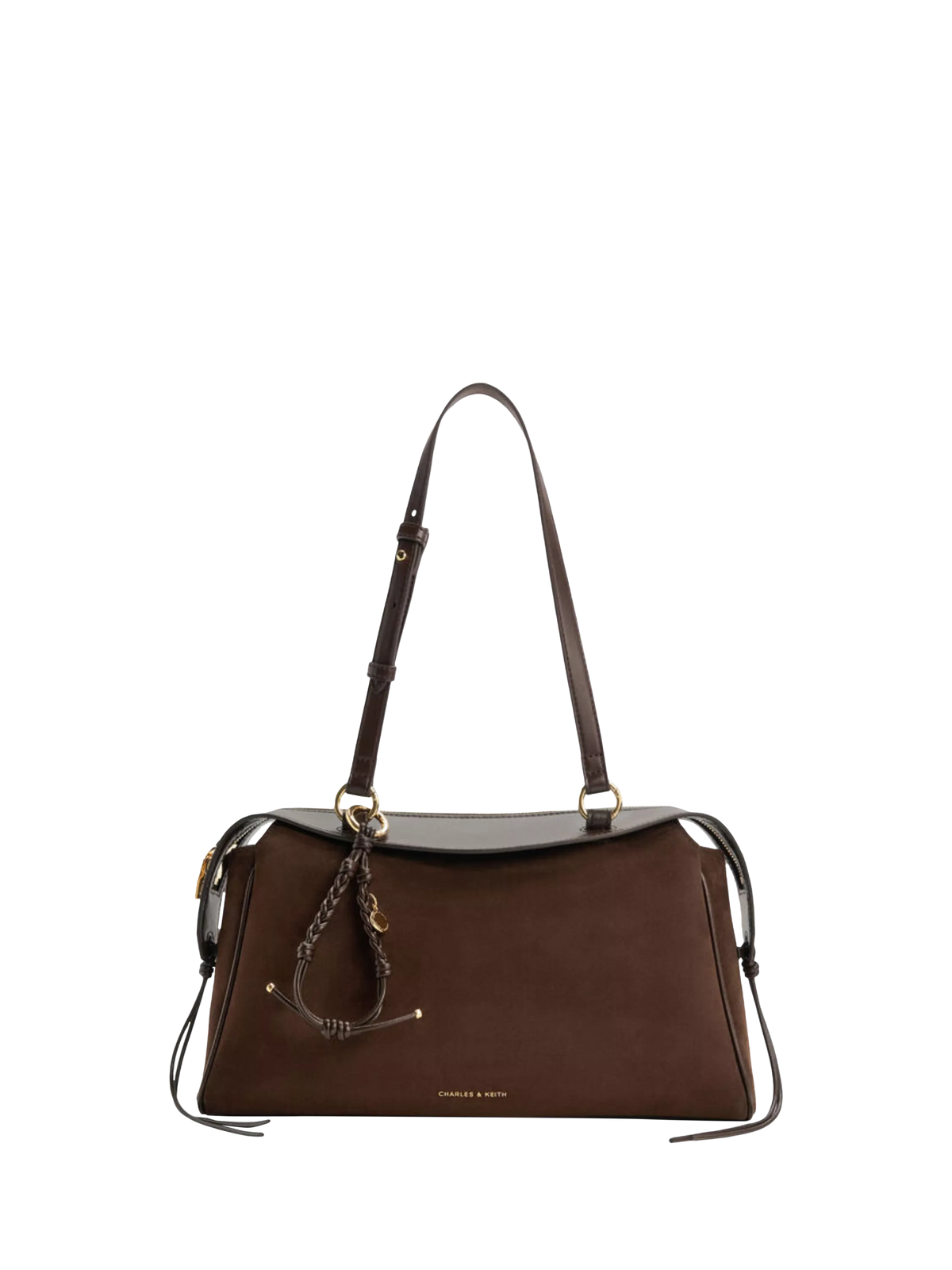 CHARLES & KEITH Hayden Medium tote bag espresso brown, UK version