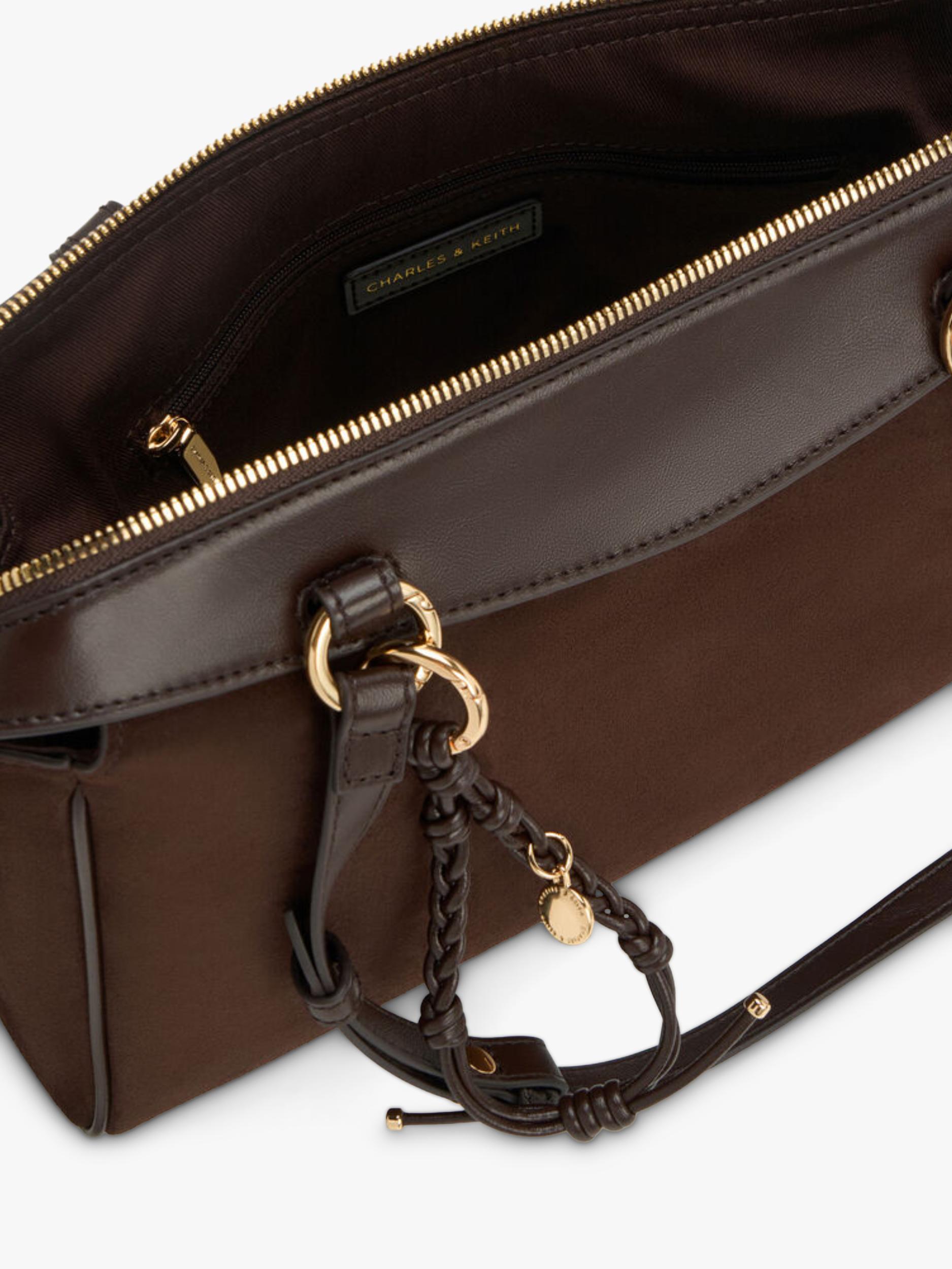CHARLES & KEITH Hayden Medium tote bag espresso brown, UK version