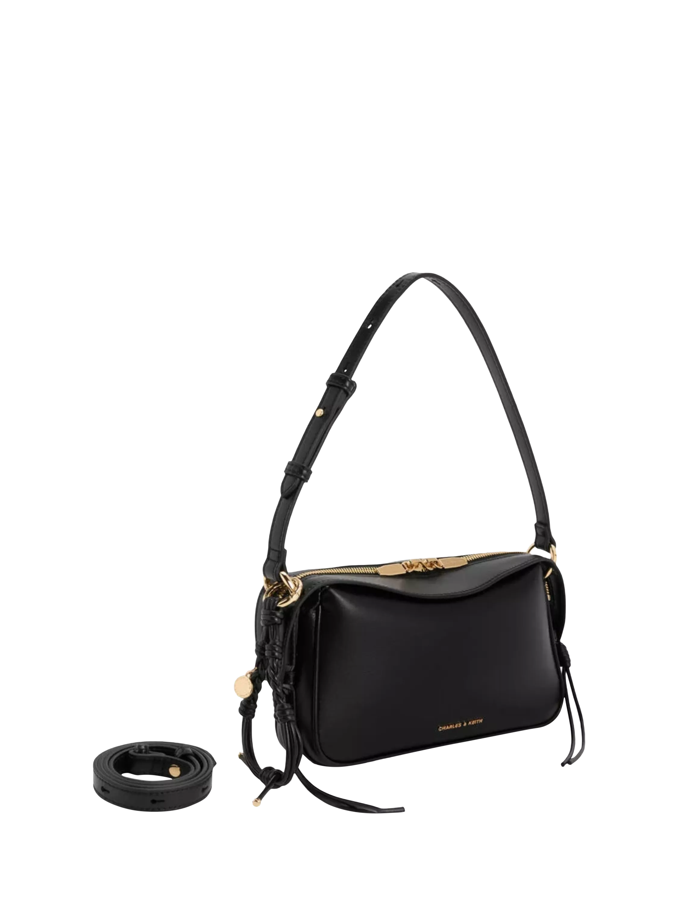CHARLES & KEITH Mini Hayden Shoulder Bag, Black