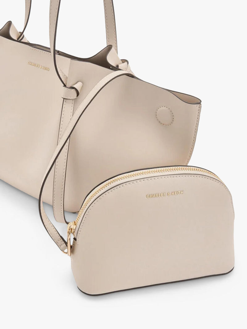CHARLES & KEITH Calla faux leather tote bag, imported from the UK