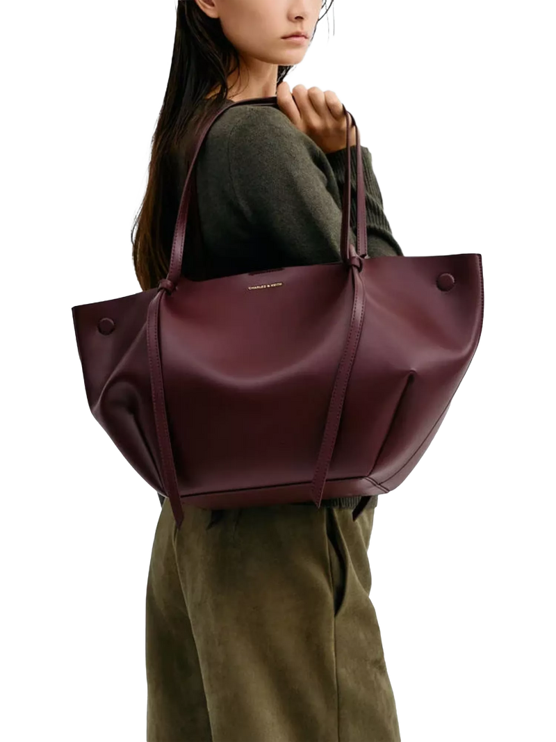 CHARLES & KEITH XL Calla tote bag in Winterberry Red - British product