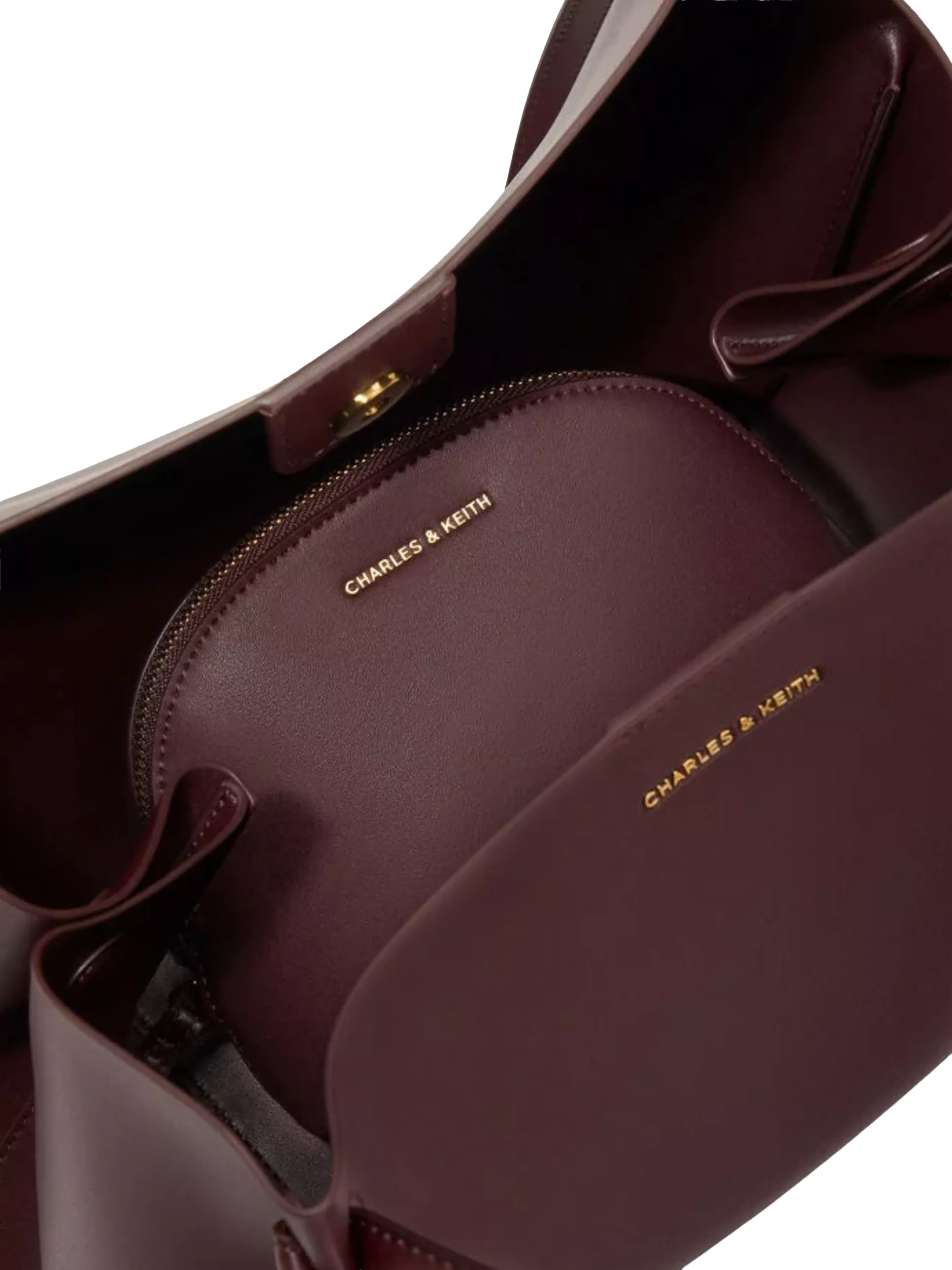 CHARLES & KEITH XL Calla tote bag in Winterberry Red - British product
