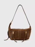 AllSaints suede shoulder bag brown mid (British brand)