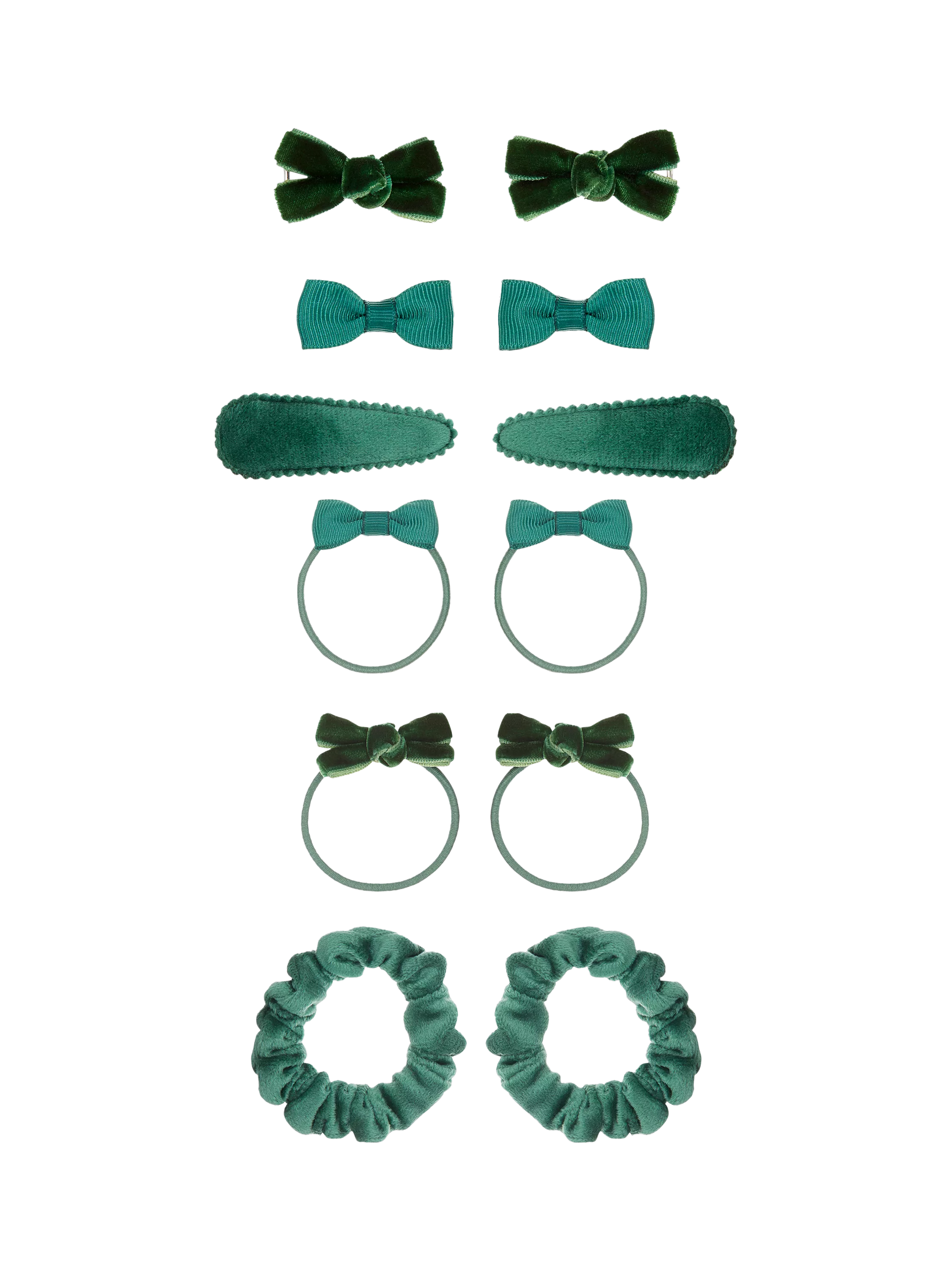 Mimi & Lula Kids' Assorted School Hair Accessories, Pack of 12, 	Green
