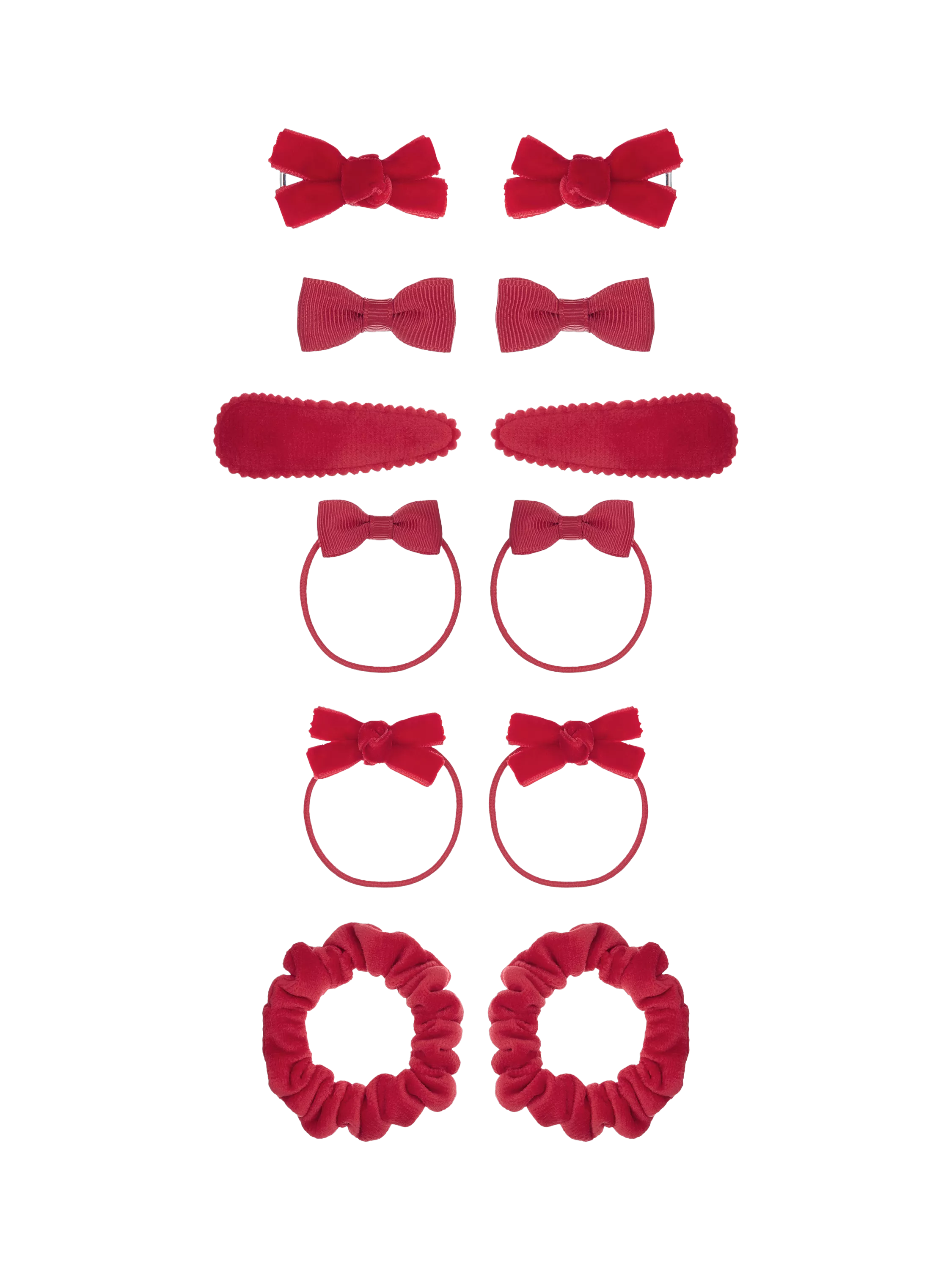 Mimi & Lula Kids' Assorted School Hair Accessories, Pack of 12, 	Red