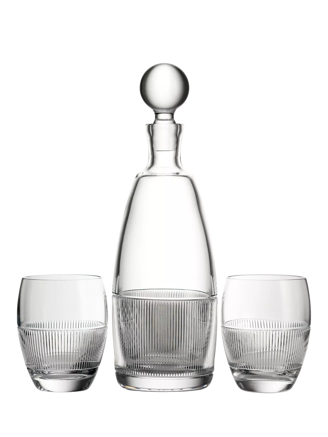 Wedgwood Helia crystal decanter set with two tumblers - British product