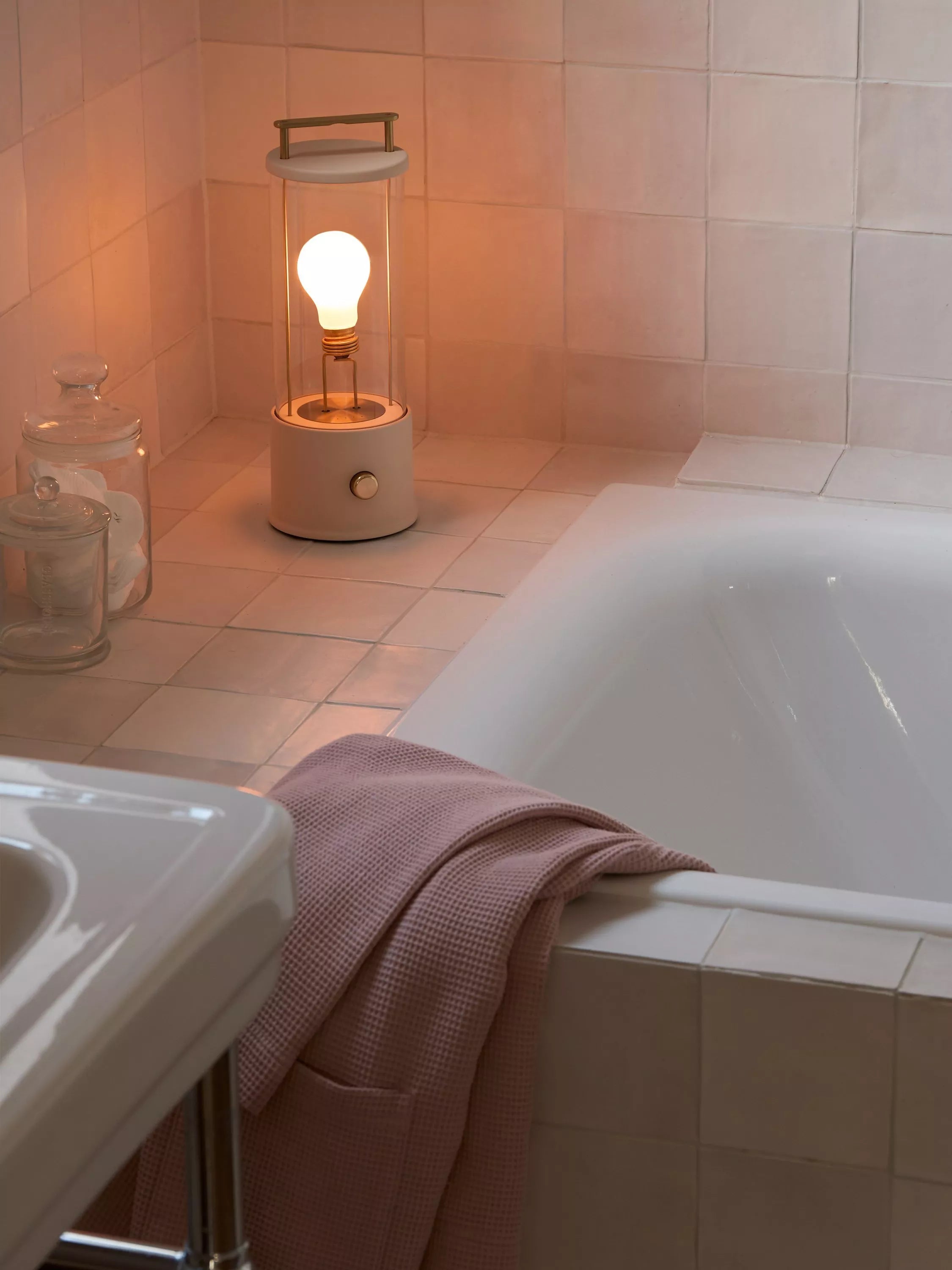 tala outdoor table lamp in Setting Plaster Pink (British brand)