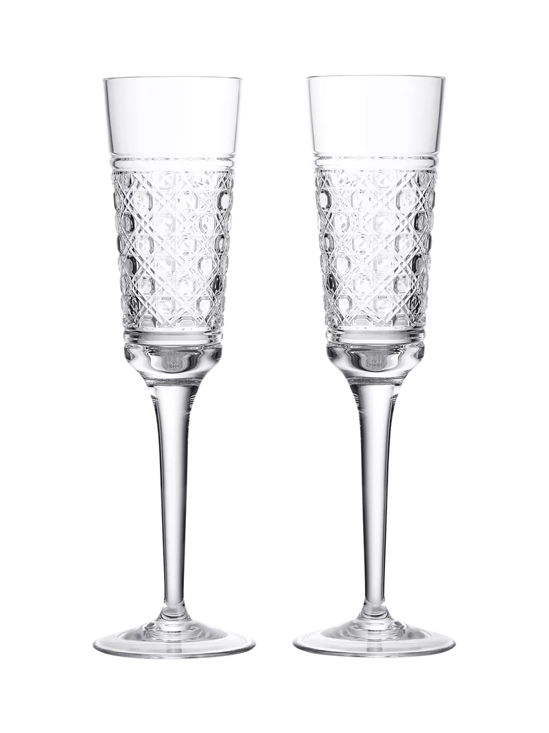Waterford Opulence crystal champagne flutes set of 2 190ml, imported from the UK