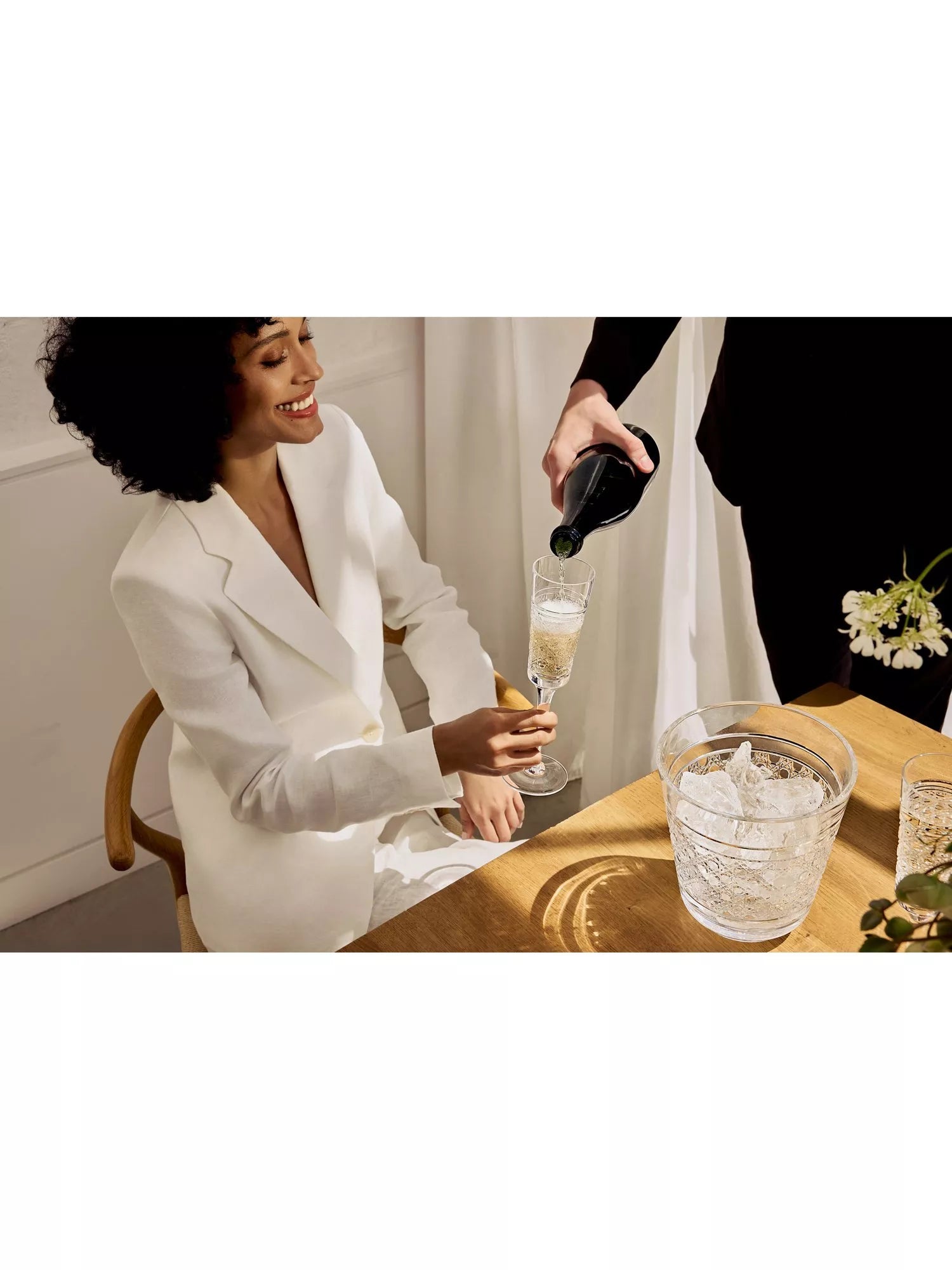 Waterford Opulence crystal champagne flutes set of 2 190ml, imported from the UK