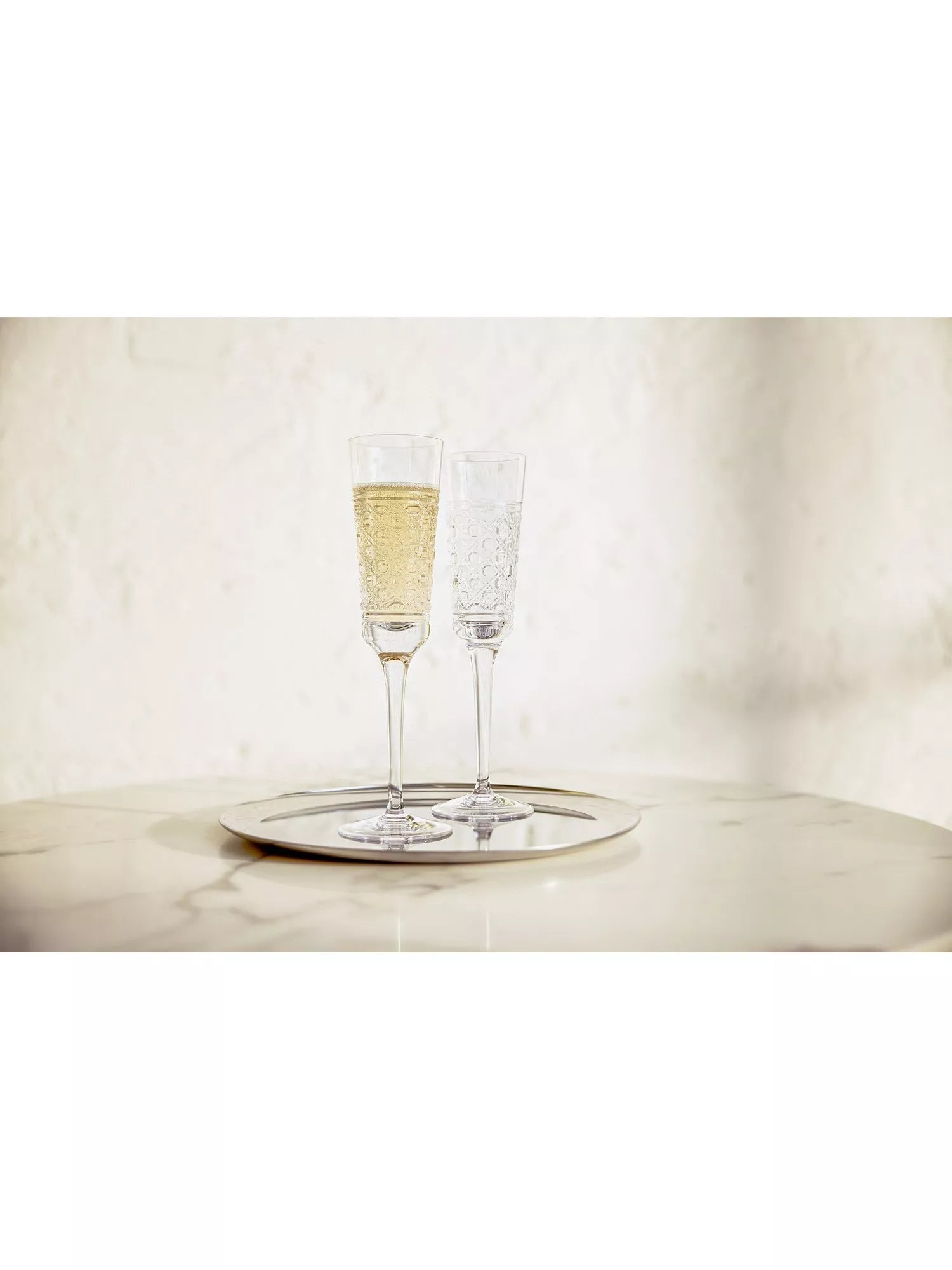 Waterford Opulence crystal champagne flutes set of 2 190ml, imported from the UK