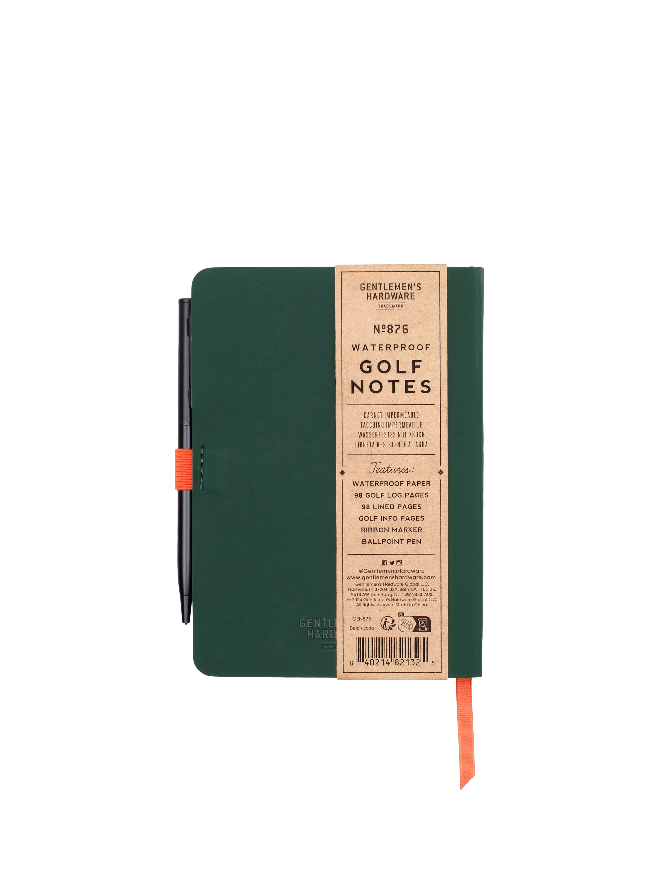 Gentlemen's Hardware waterproof golf notebook 196 pages - British product