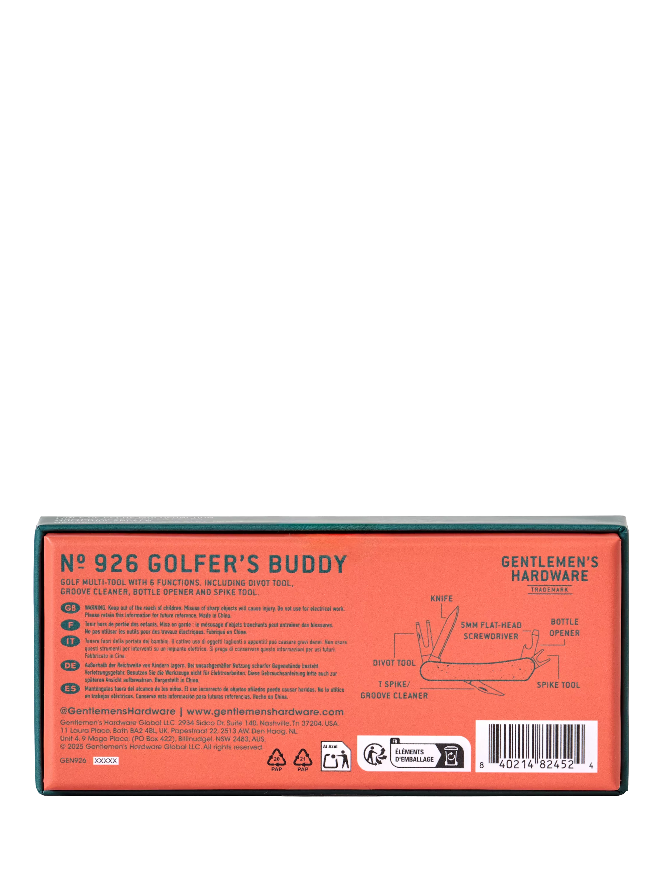 Gentlemen's Hardware Golfer's Buddy multi tool - British product