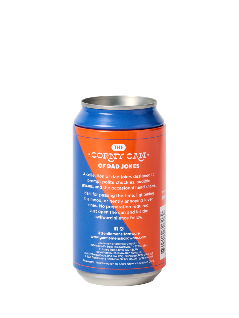 Gentlemen's Hardware dad jokes can tin (British brand)