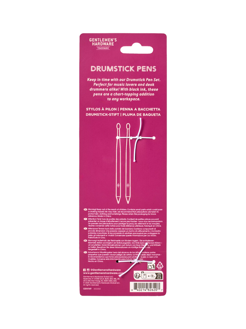 Gentlemen's Hardware drumstick ballpoint pen set of 2 natural - British product