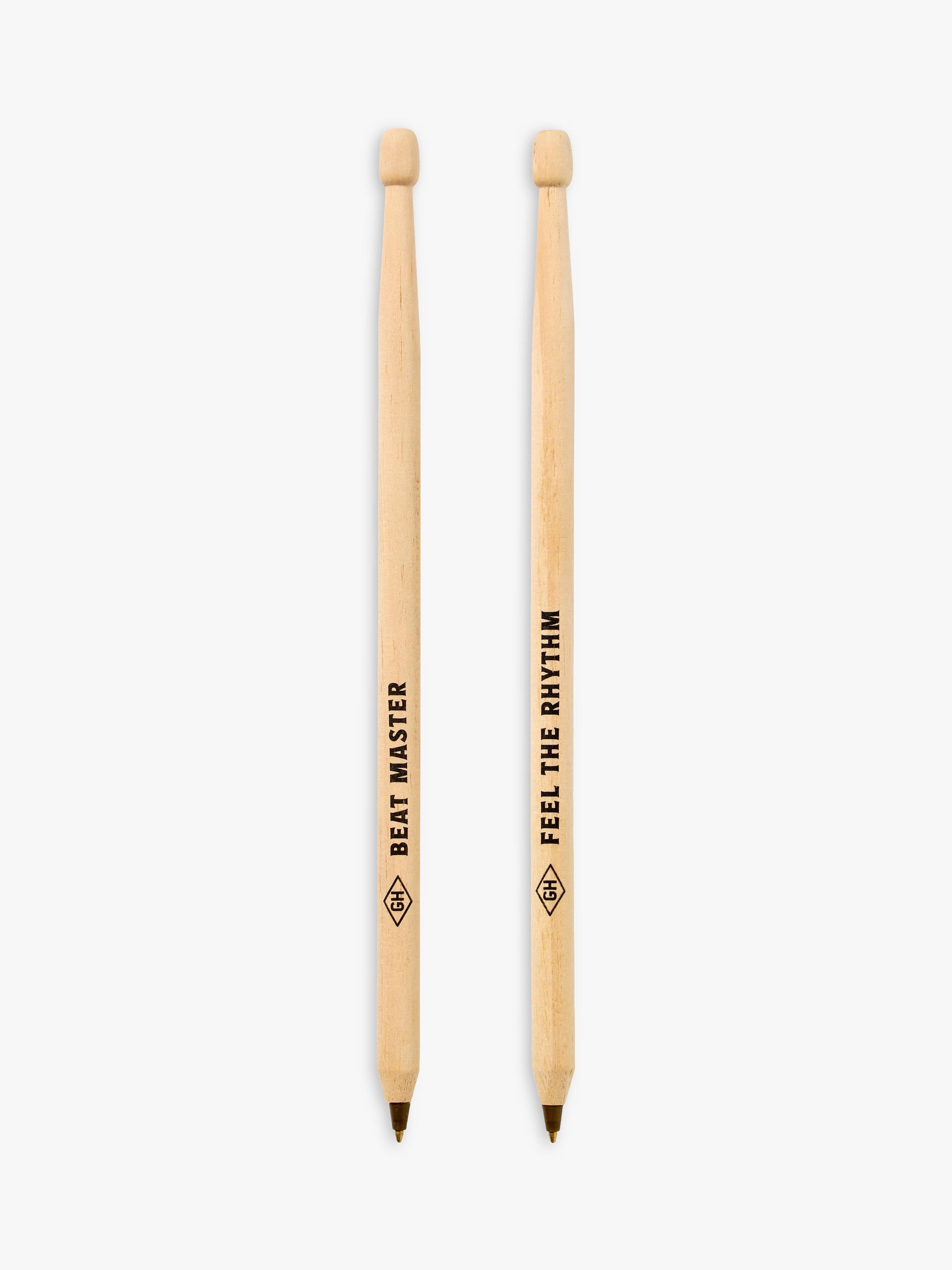 Gentlemen's Hardware drumstick ballpoint pen set of 2 natural - British product