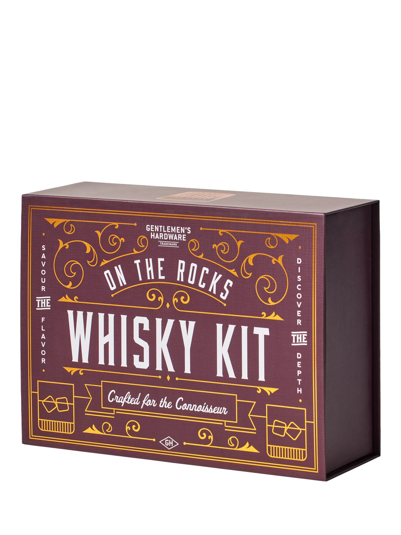 Gentlemen's Hardware whisky kit with tumblers and granite stones - British product