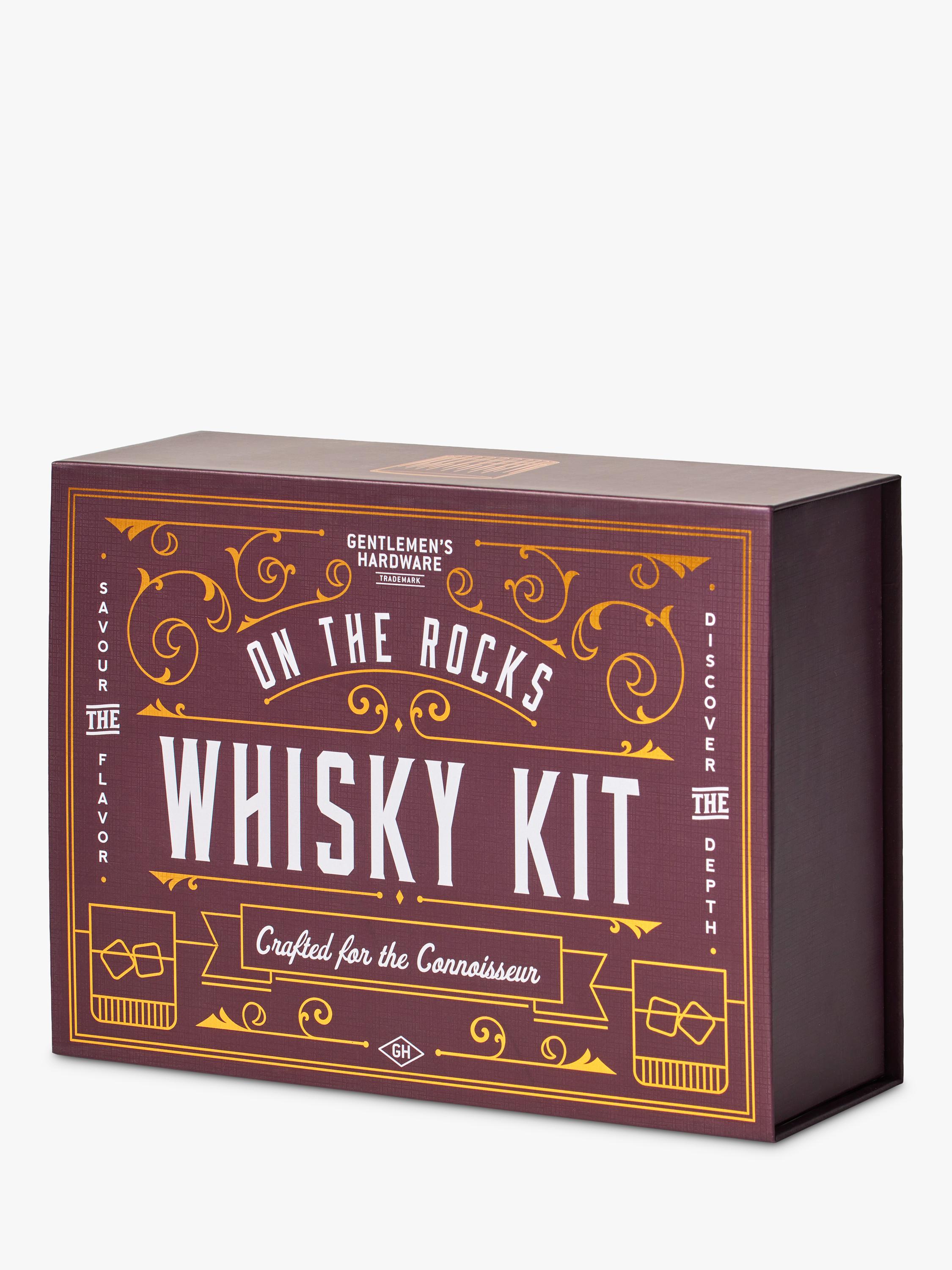 Gentlemen's Hardware whisky kit with tumblers and granite stones - British product