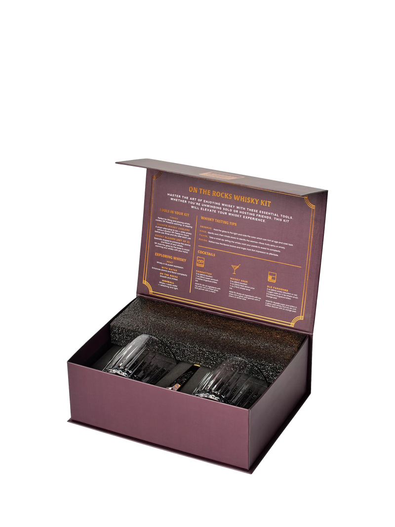 Gentlemen's Hardware whisky kit with tumblers and granite stones - British product