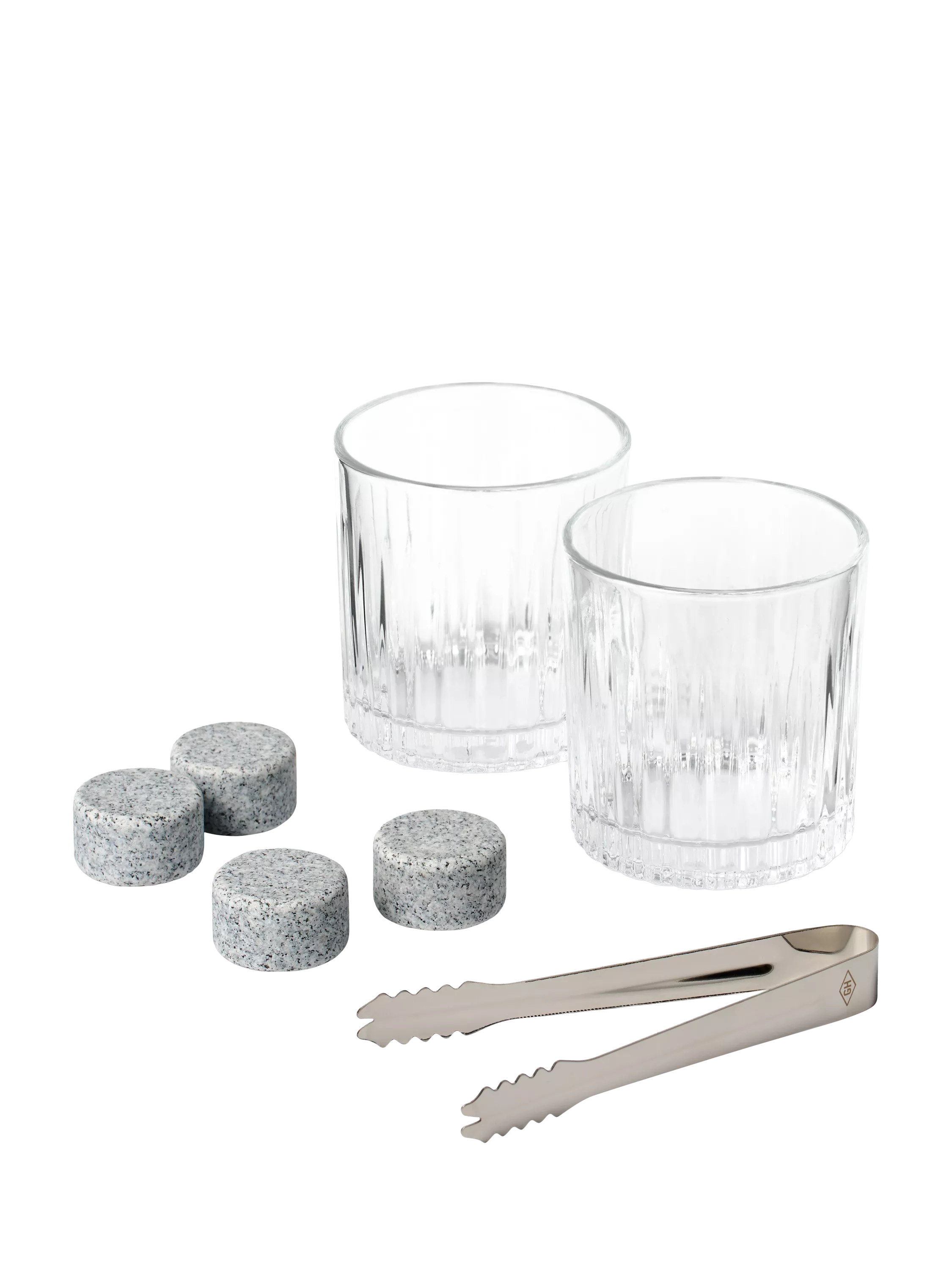 Gentlemen's Hardware whisky kit with tumblers and granite stones - British product