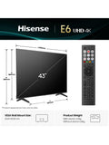 Hisense 43 inch 4K Smart TV, UK version