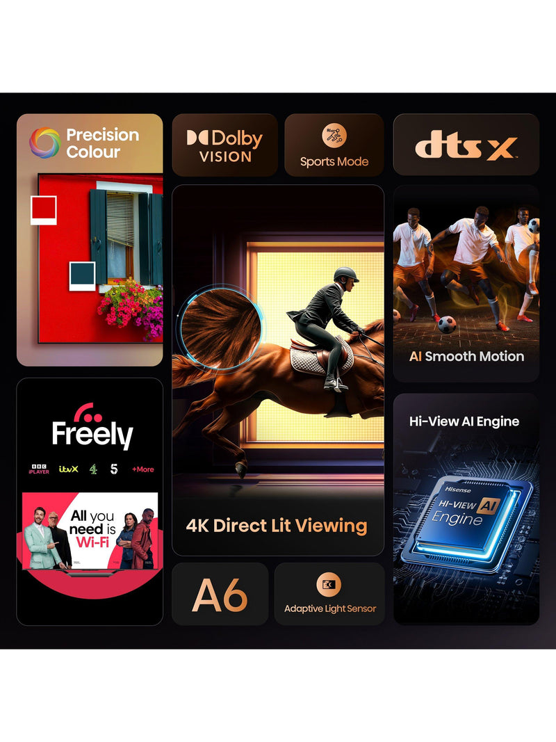 Hisense 75A6QTUK 4K Smart TV 75 inch - British product