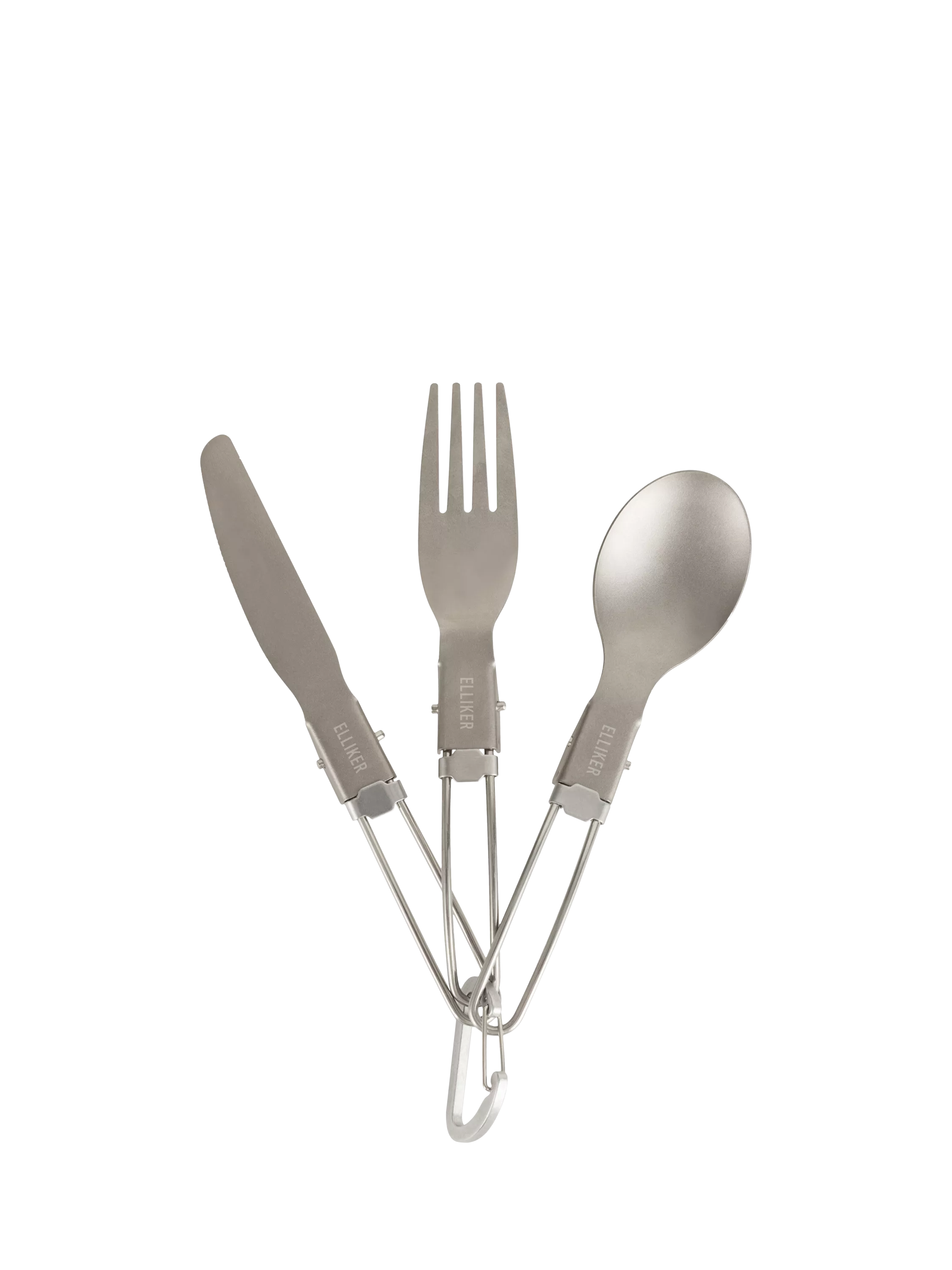 ELLIKER Beldon Titanium Foldable Cutlery Set, 3 Piece