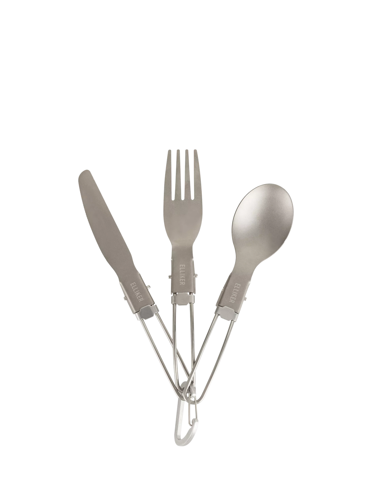 ELLIKER Beldon Titanium Foldable Cutlery Set, 3 Piece