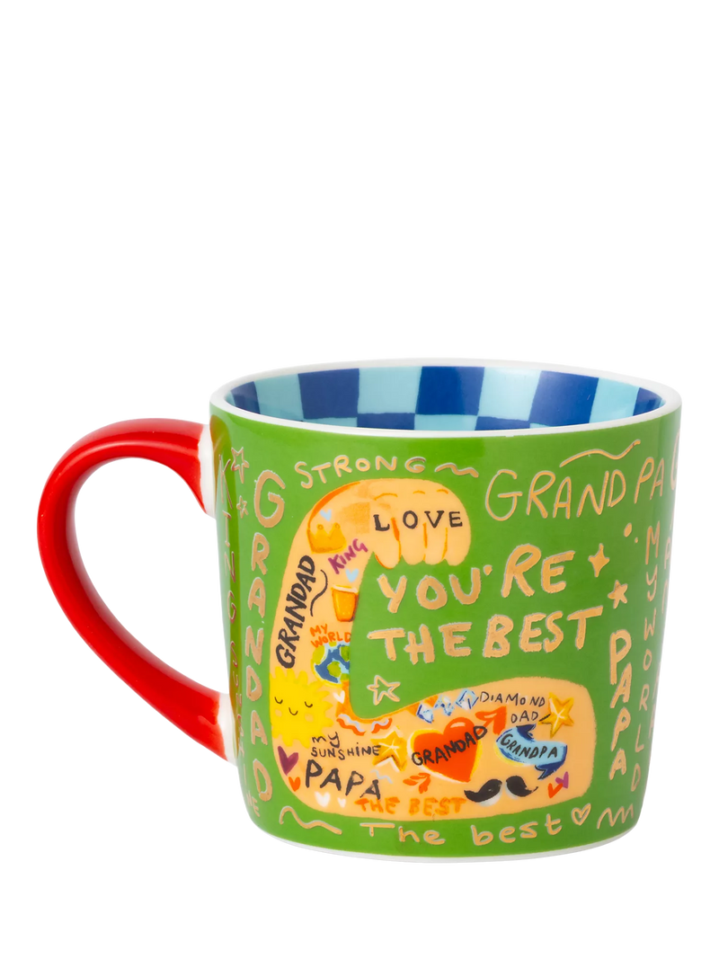 Eleanor Bowmer new bone china mug Grandad design 300ml - British product
