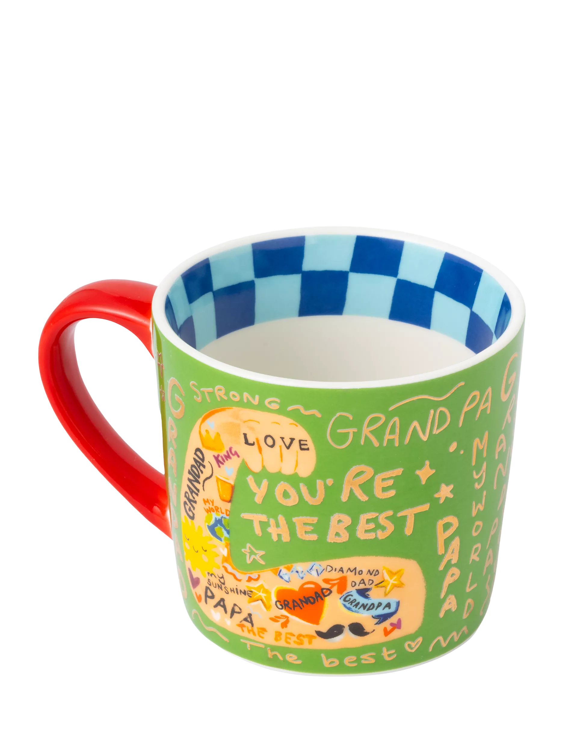 Eleanor Bowmer new bone china mug Grandad design 300ml - British product