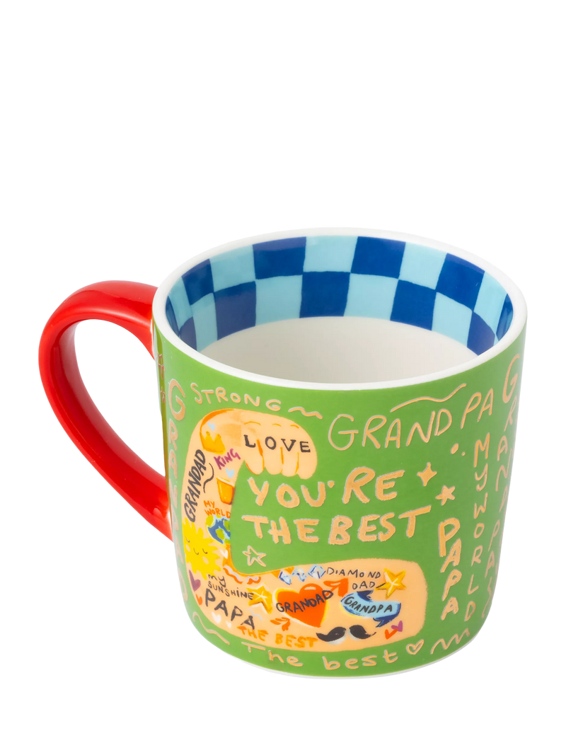 Eleanor Bowmer new bone china mug Grandad design 300ml - British product