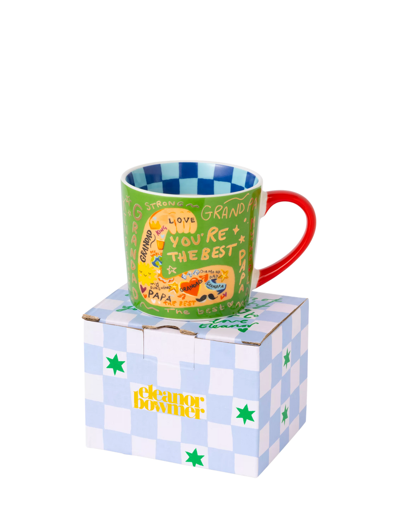 Eleanor Bowmer new bone china mug Grandad design 300ml - British product