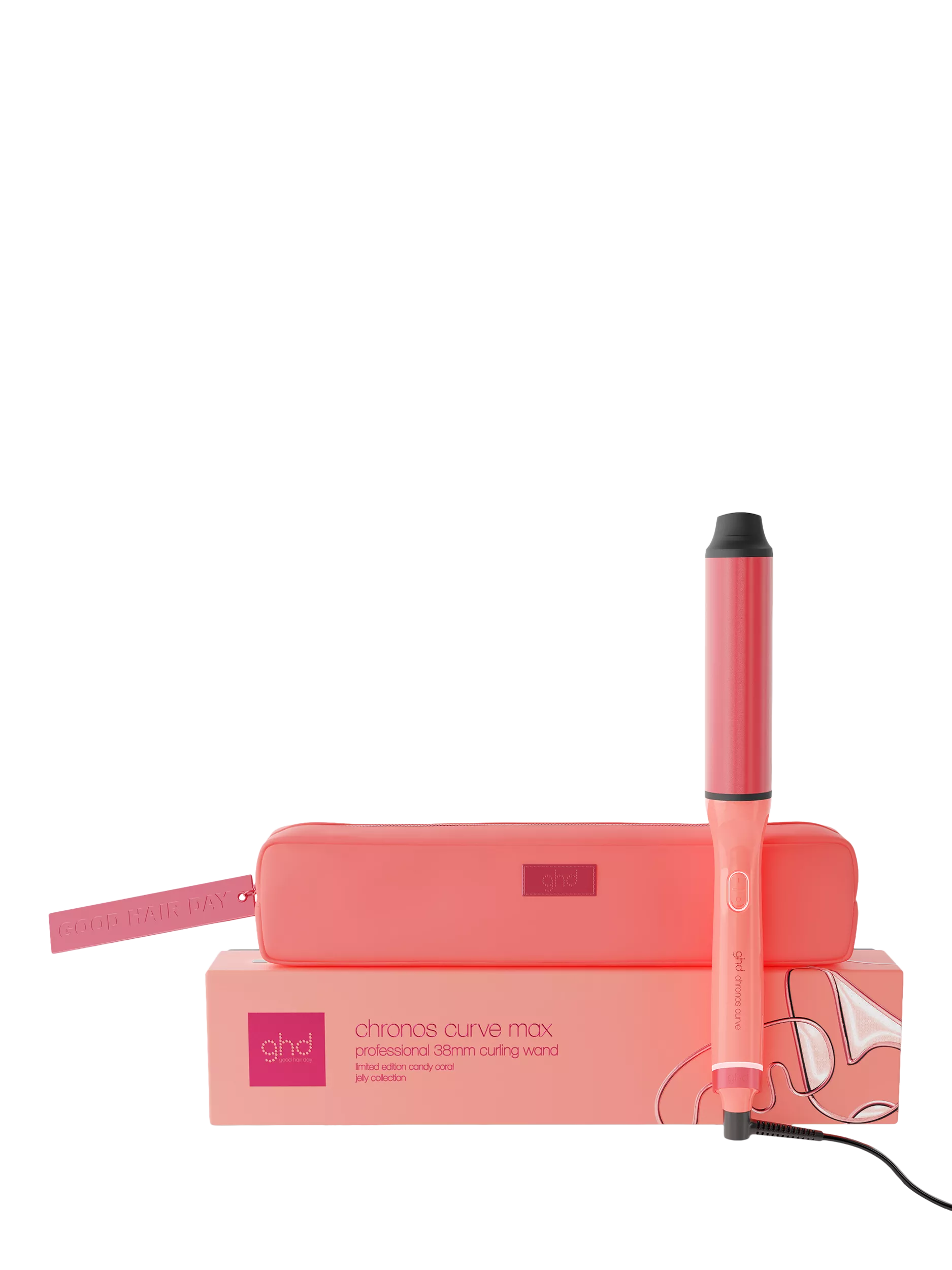 ghd Chronos Curve Max hair styler wand 38mm candy coral (British brand)