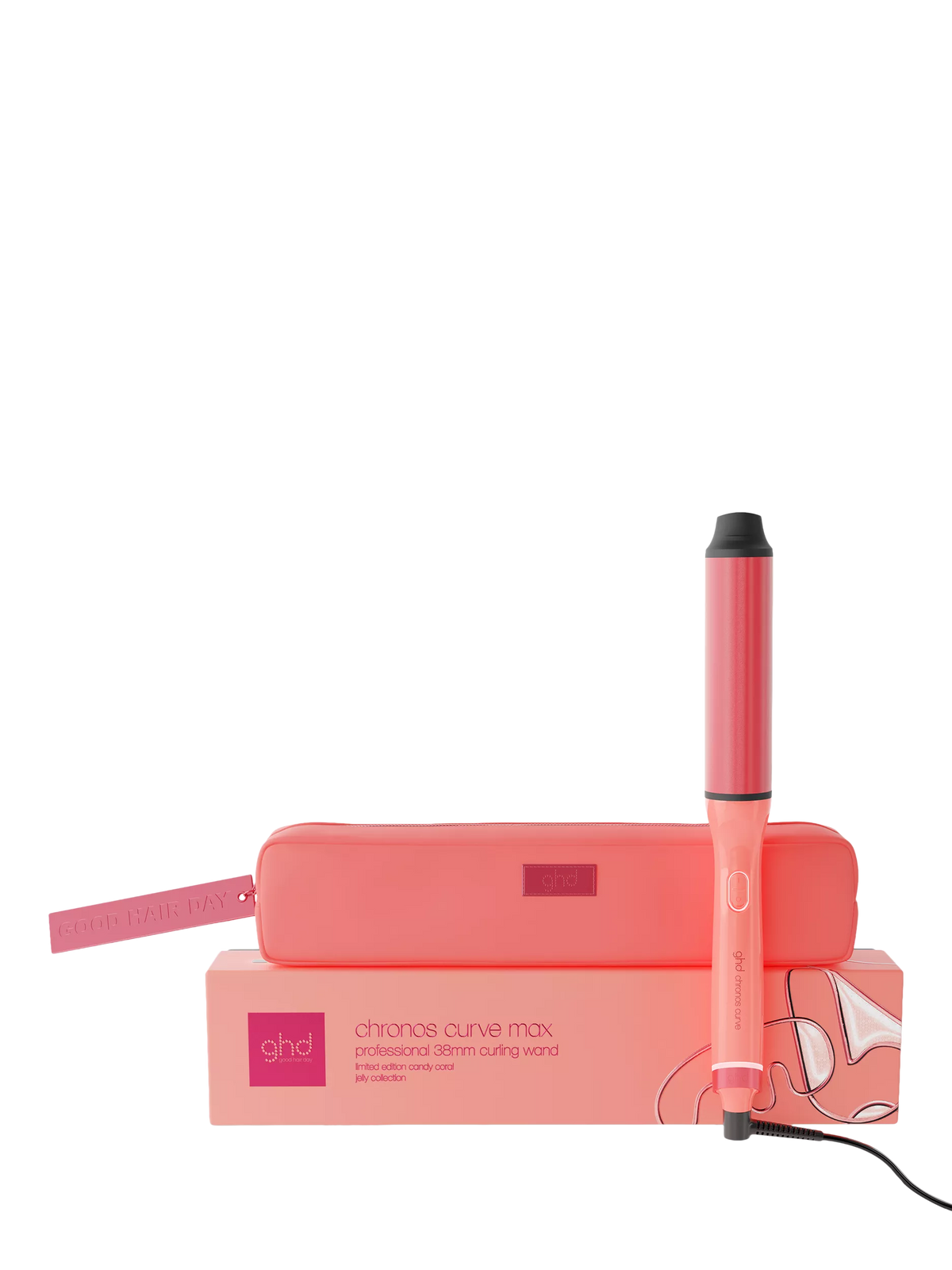 ghd Chronos Curve Max hair styler wand 38mm candy coral (British brand)