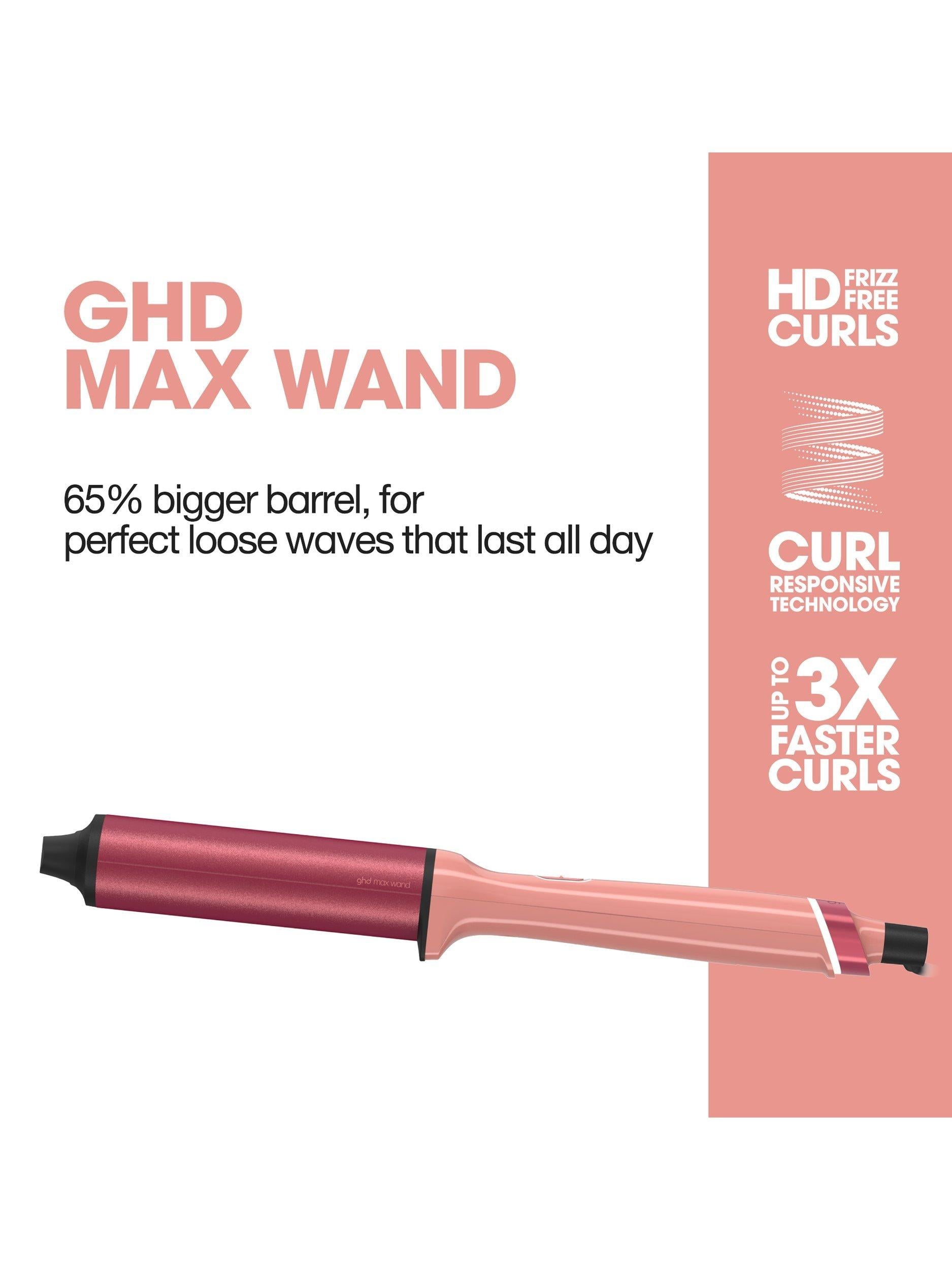 ghd Chronos Curve Max hair styler wand 38mm candy coral (British brand)