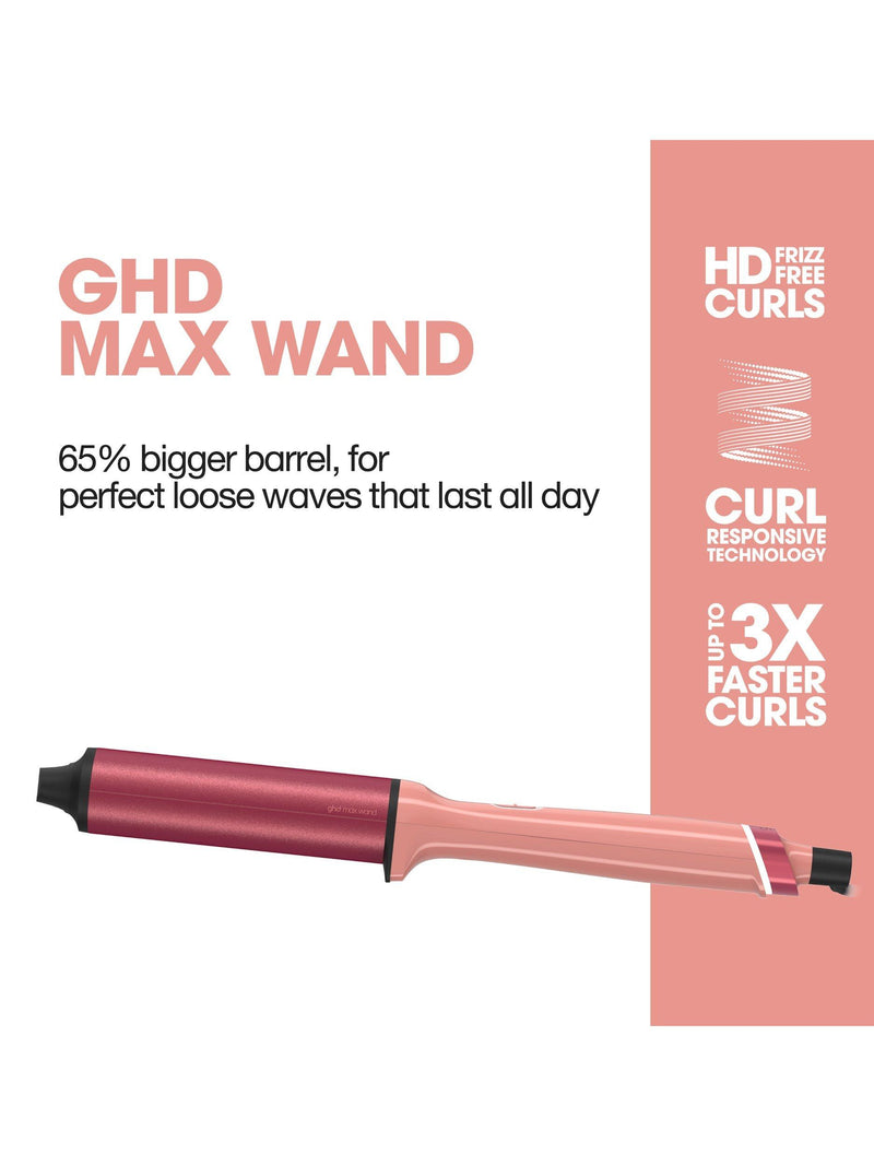 ghd Chronos Curve Max hair styler wand 38mm candy coral (British brand)