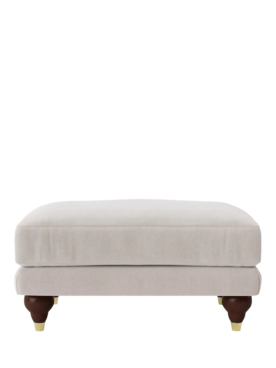 Swoon Willows crushed velvet ecru ottoman, imported from the UK