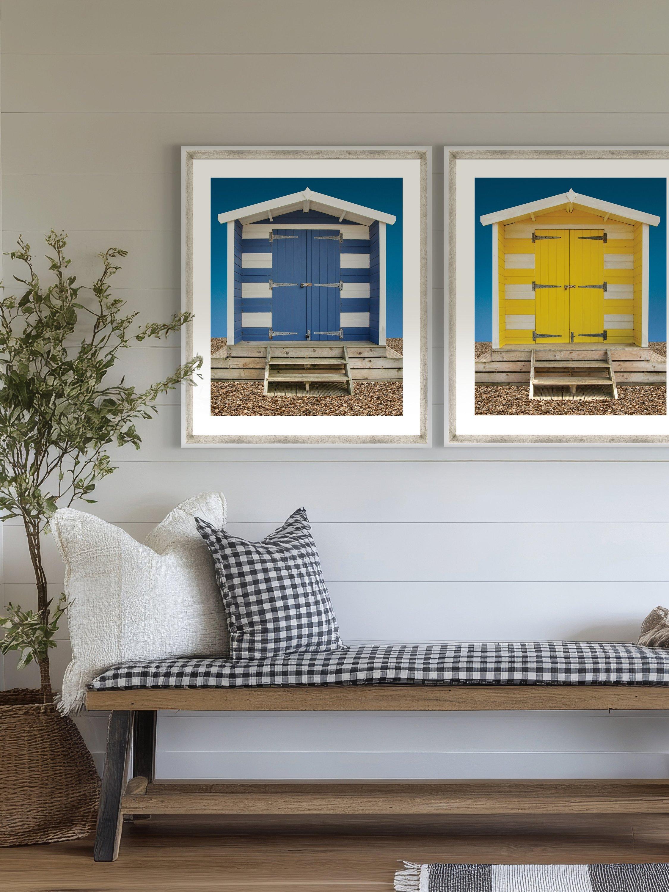 Brookpace Lascelles Beach Hut framed print 66x56cm - British product