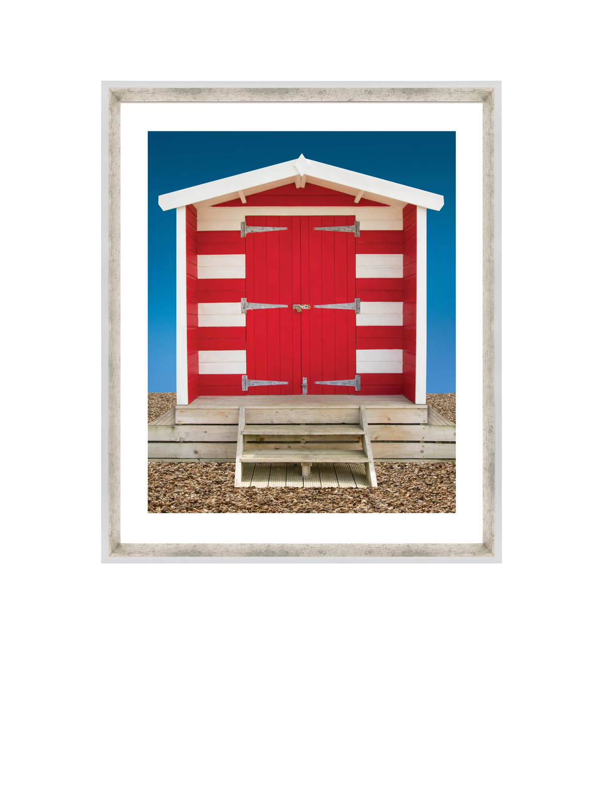 Brookpace Lascelles beach hut framed print 66x56cm, imported from the UK