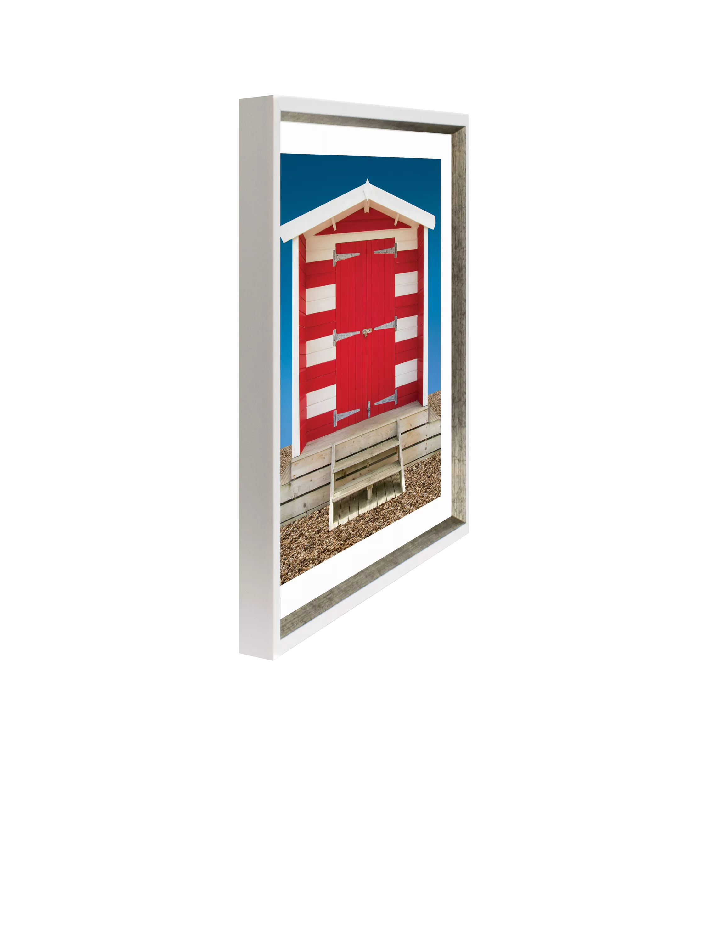 Brookpace Lascelles beach hut framed print 66x56cm, imported from the UK