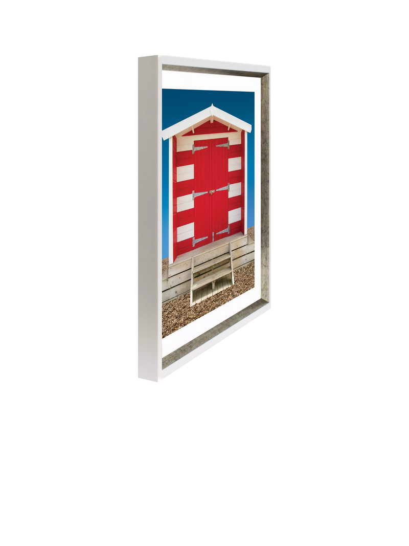 Brookpace Lascelles beach hut framed print 66x56cm, imported from the UK