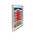 Brookpace Lascelles beach hut framed print 66x56cm, imported from the UK