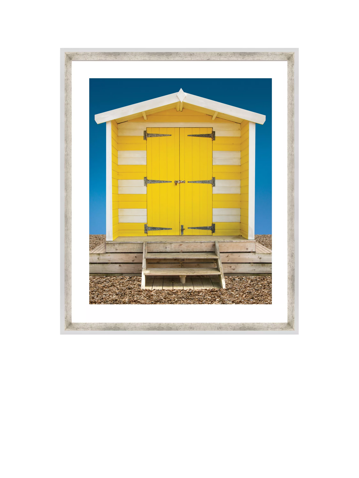 Brookpace Lascelles framed print Beach Hut Yellow 66x56cm, UK version