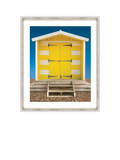 Brookpace Lascelles framed print Beach Hut Yellow 66x56cm, UK version