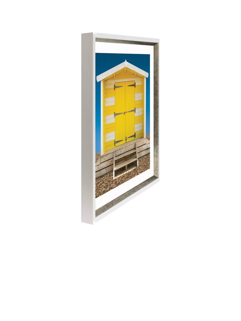 Brookpace Lascelles framed print Beach Hut Yellow 66x56cm, UK version