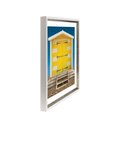 Brookpace Lascelles framed print Beach Hut Yellow 66x56cm, UK version